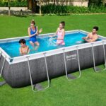 Conjunto de Piscina Desmontable Power Steel de Ratán Gris de 4.04 m x 2.01 m x 1.00 m con depuradora de arena - Imagen 2