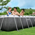 Conjunto de Piscina Desmontable Power Steel de Ratán Gris de 4.04 m x 2.01 m x 1.00 m con depuradora de arena - Imagen 3