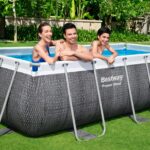Conjunto de Piscina Desmontable Power Steel de Ratán Gris de 4.04 m x 2.01 m x 1.00 m con depuradora de arena - Imagen 4